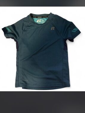 Russ Kids' Dark Teal Short-Sleeve Swim Rashguard with Teal Accent